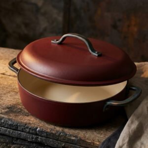 Enamel Braiser, 3.5 qt — Oxblood